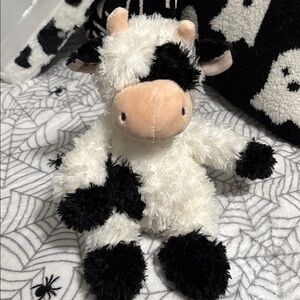 Plush Cow Stuffed Animal - Black and White
